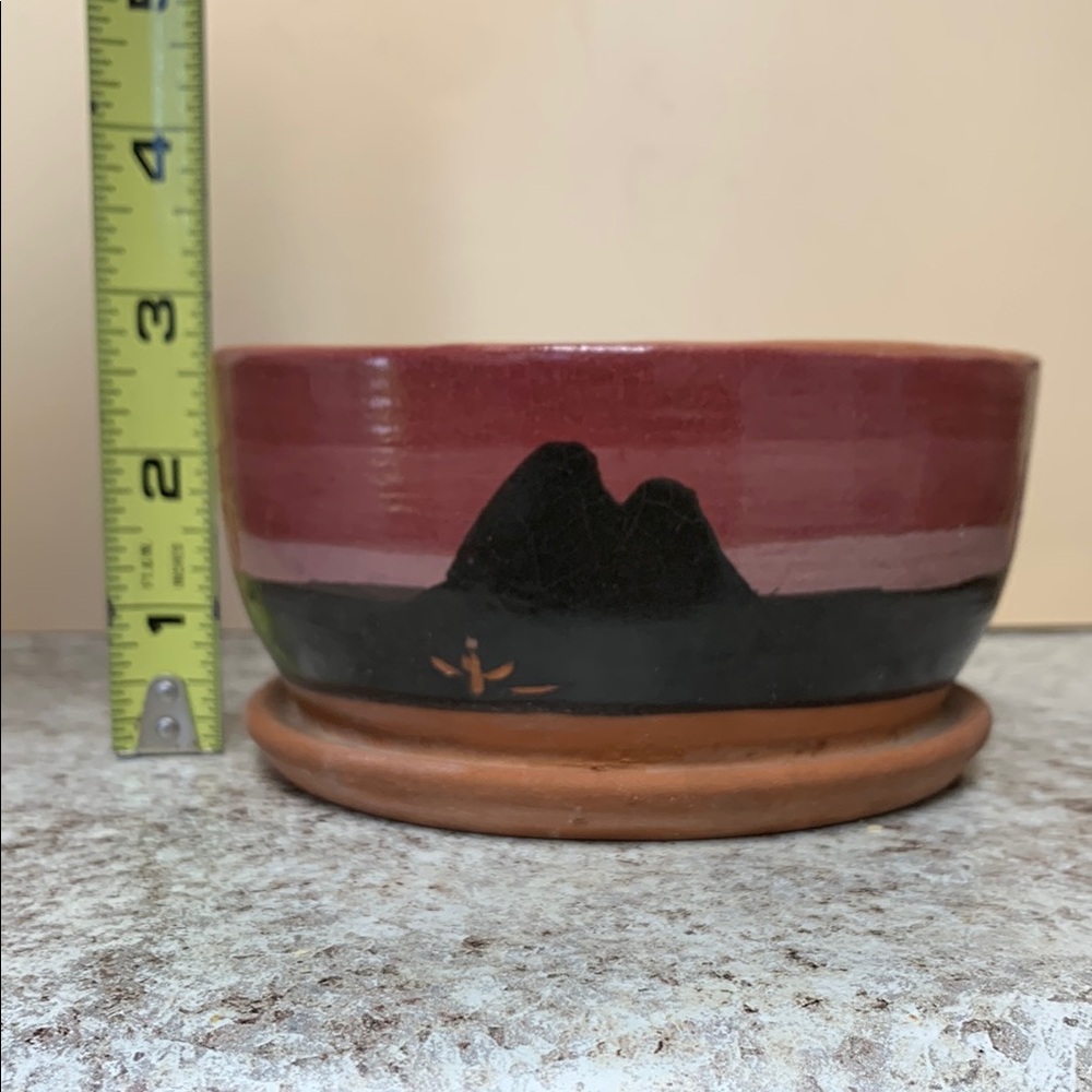 Superstition Stoneware Red and Black Ceramic Art Planter Bowl - Picture 12 of 12